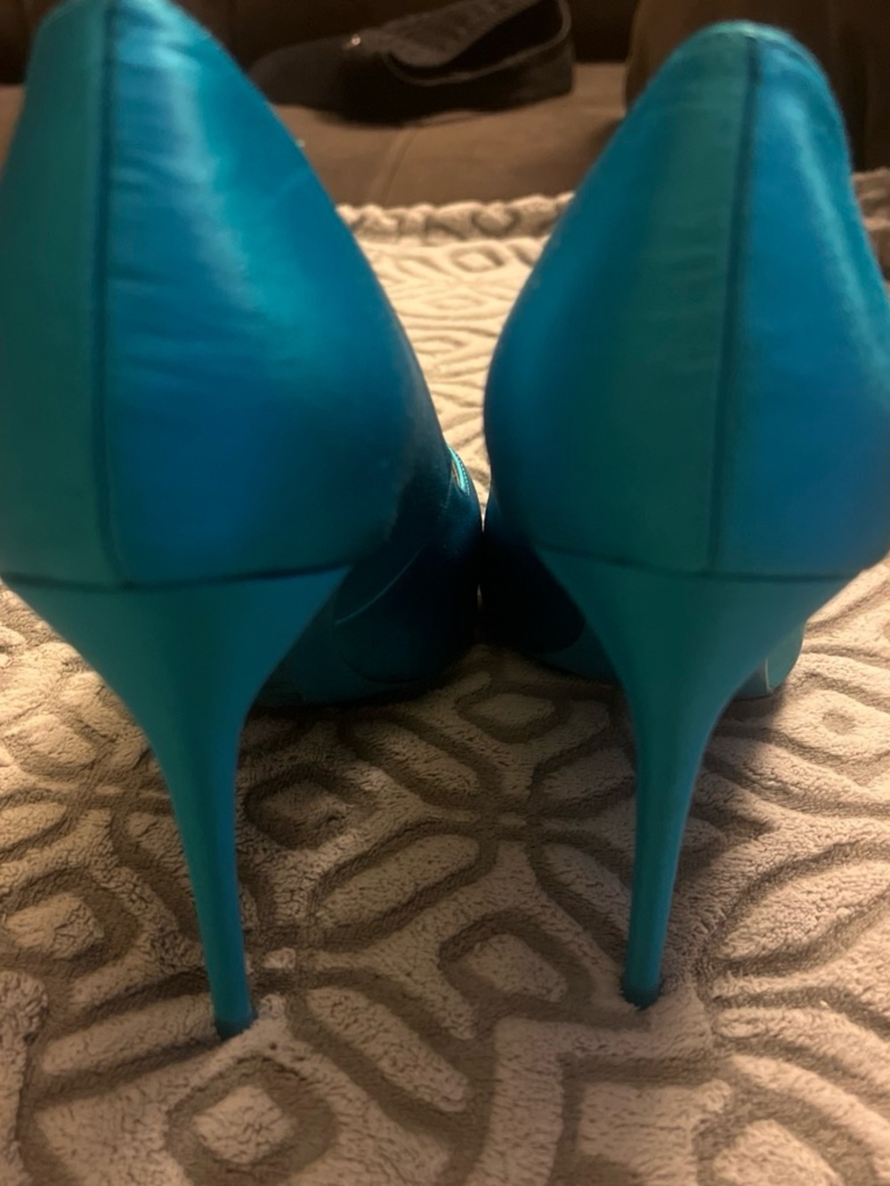 ALDO Women's Teal Pointed-Toe Satin Pumps - Picture 4 of 13